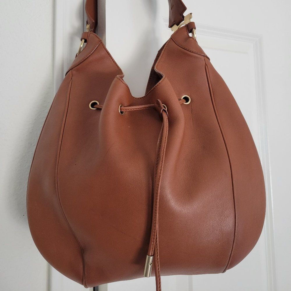 Salvatore Ferragamo Vintage Brown Leather Bag .